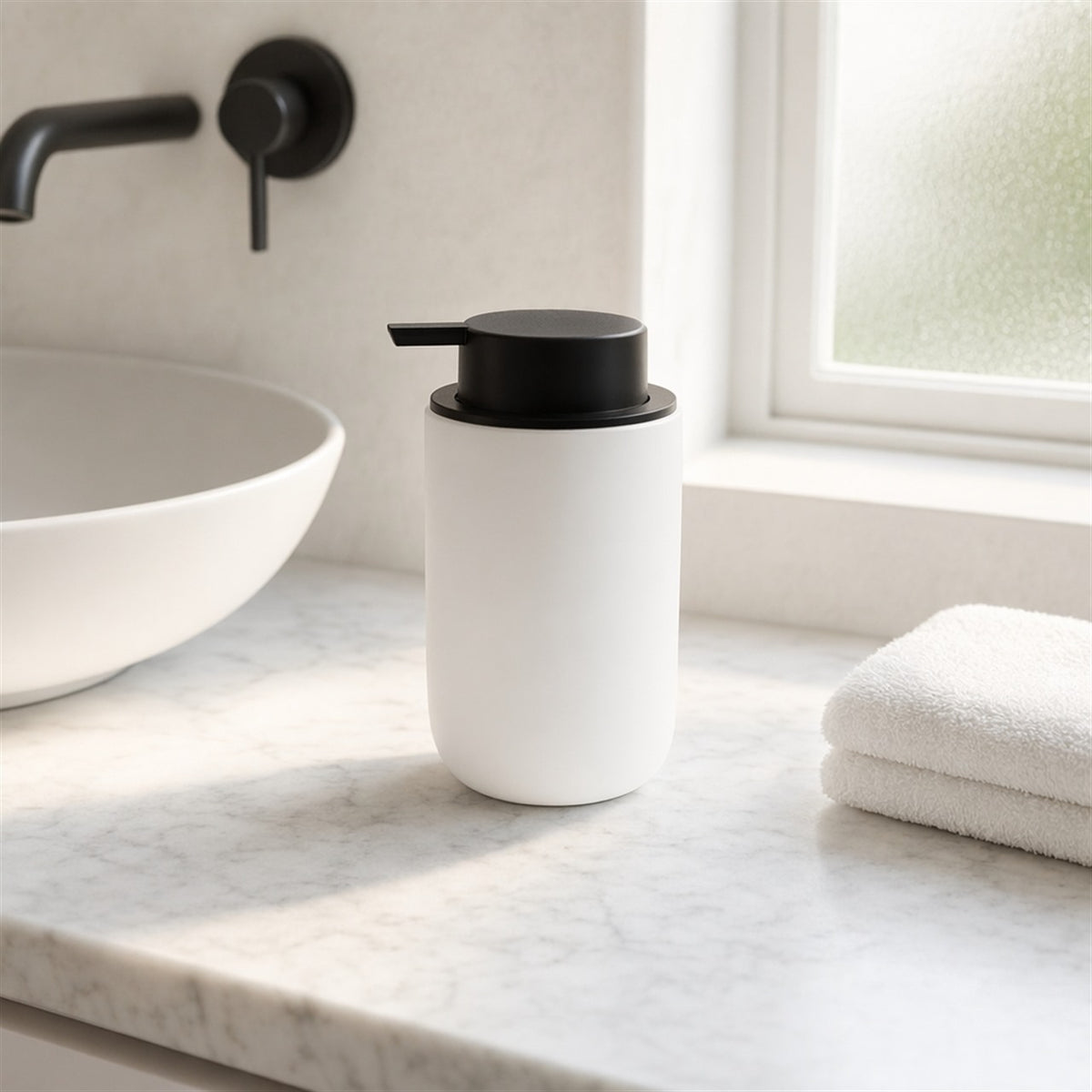 Minimalist Bathroom Accessories — White Matte