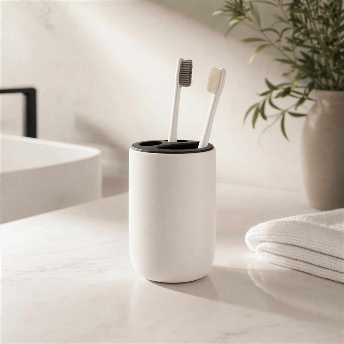 Minimalist Bathroom Accessories — White Matte