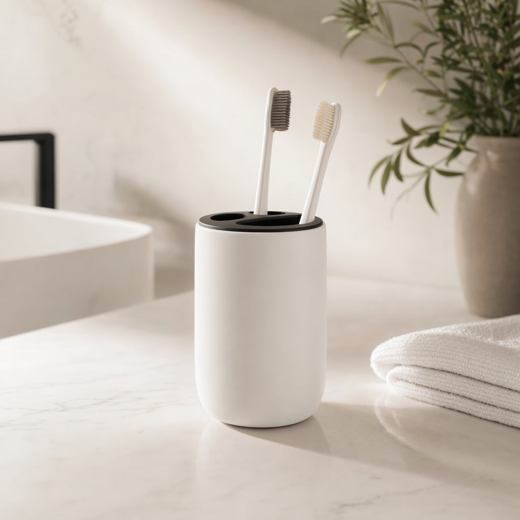 Minimalist Bathroom Accessories — White Matte