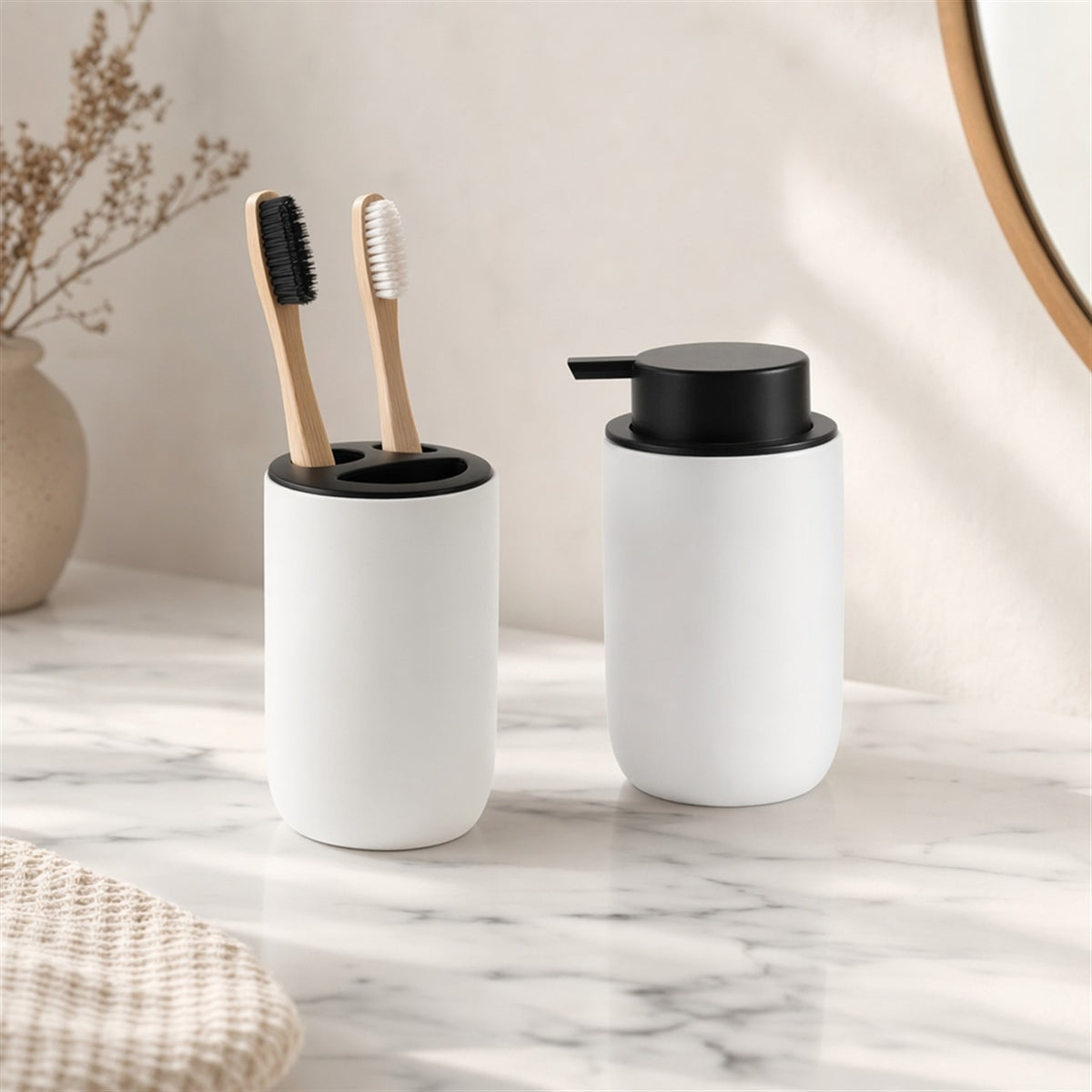 Minimalist Bathroom Accessories — White Matte