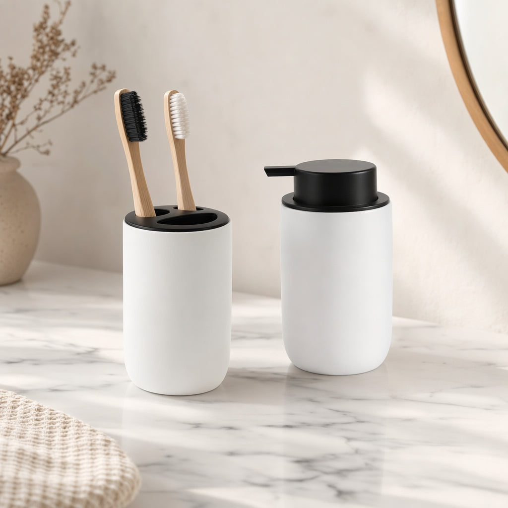 Minimalist Bathroom Accessories — White Matte