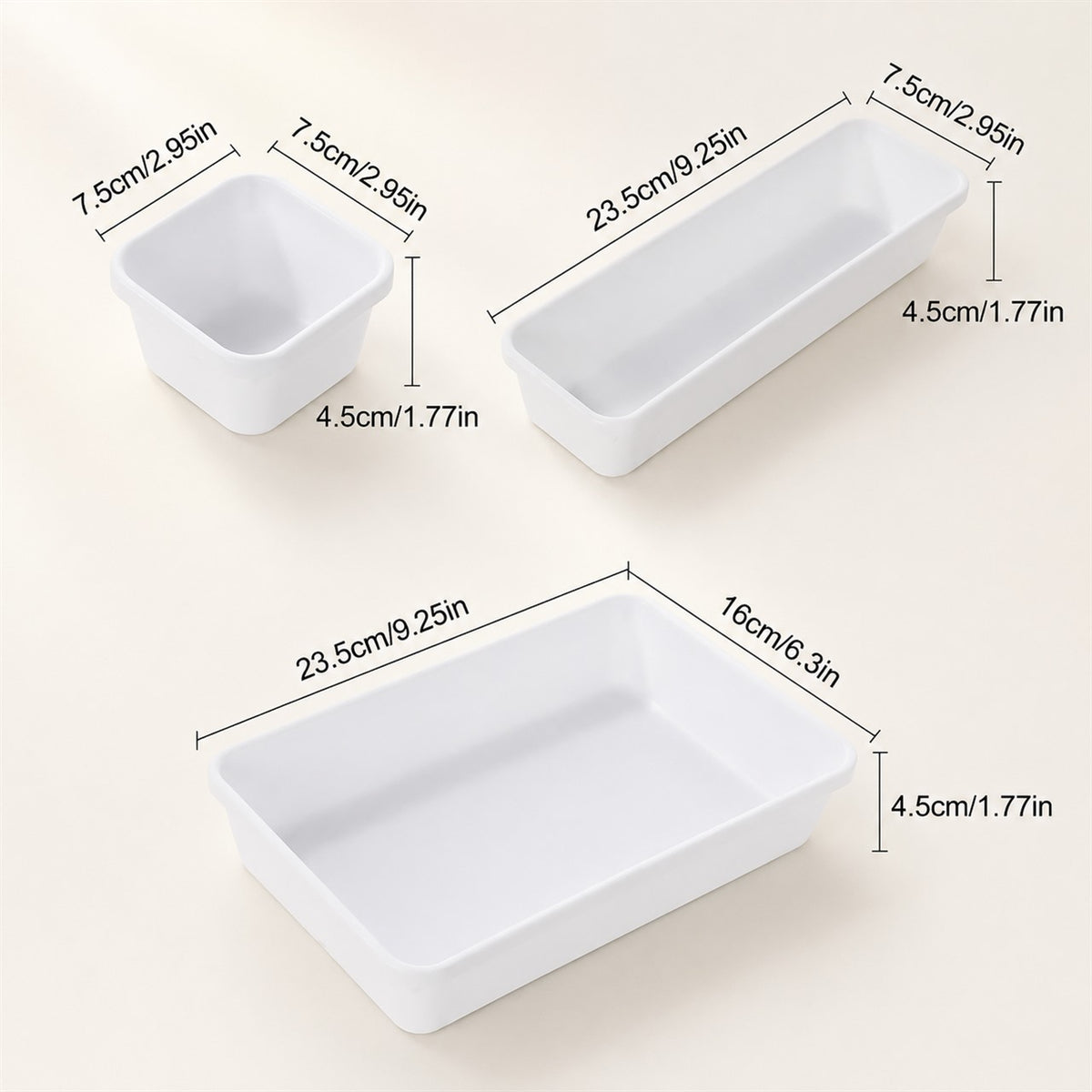 8-Piece Drawer Organizer Tray Set