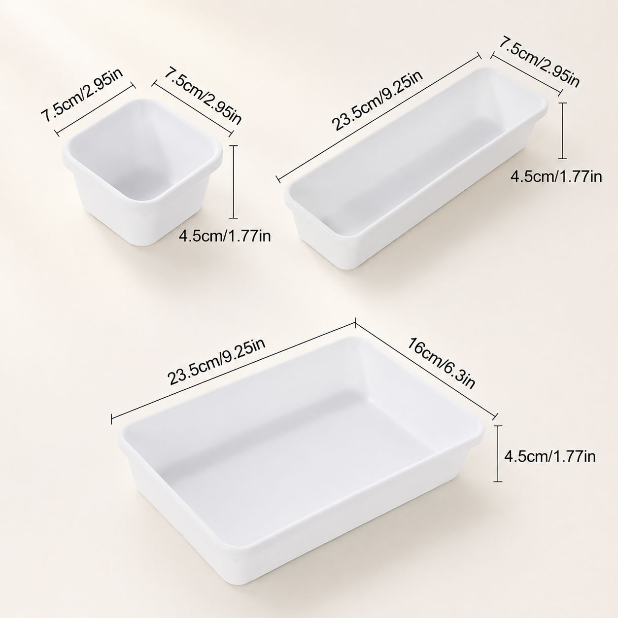 8-Piece Drawer Organizer Tray Set